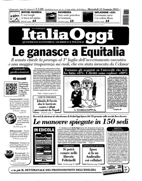 Italia oggi : quotidiano di economia finanza e politica